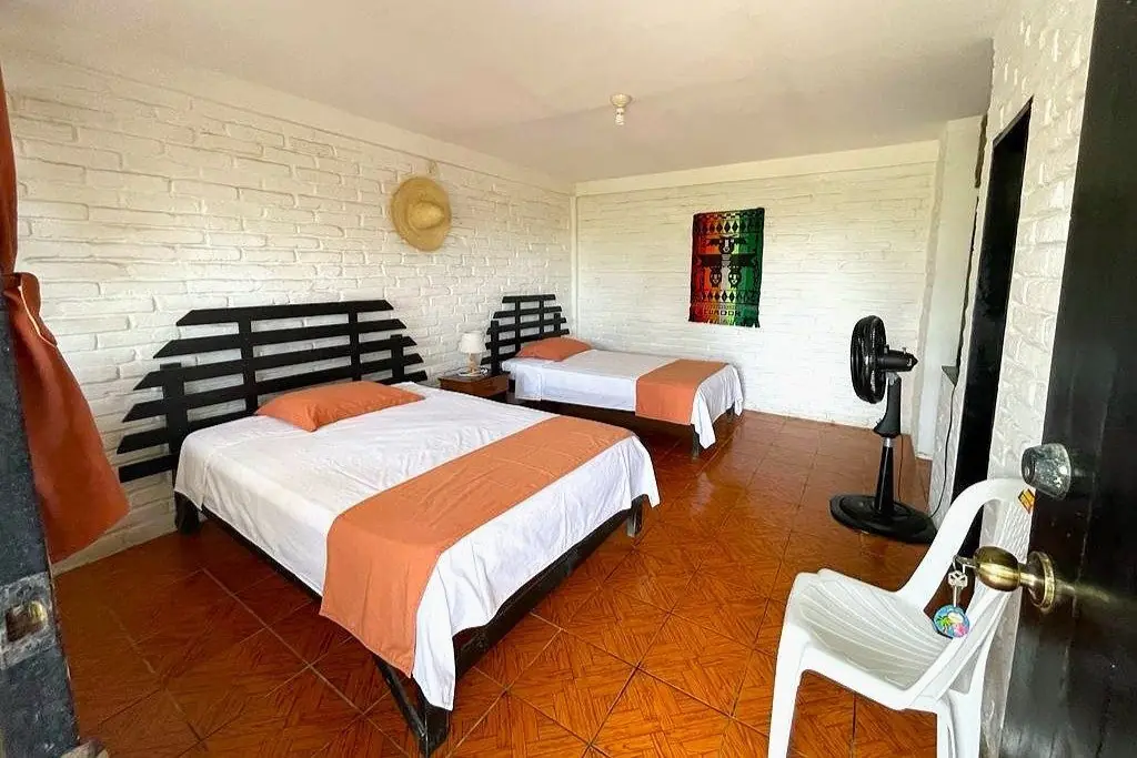 Papaya Room at Sundown Beach Hotel in Canoa, Ecuador